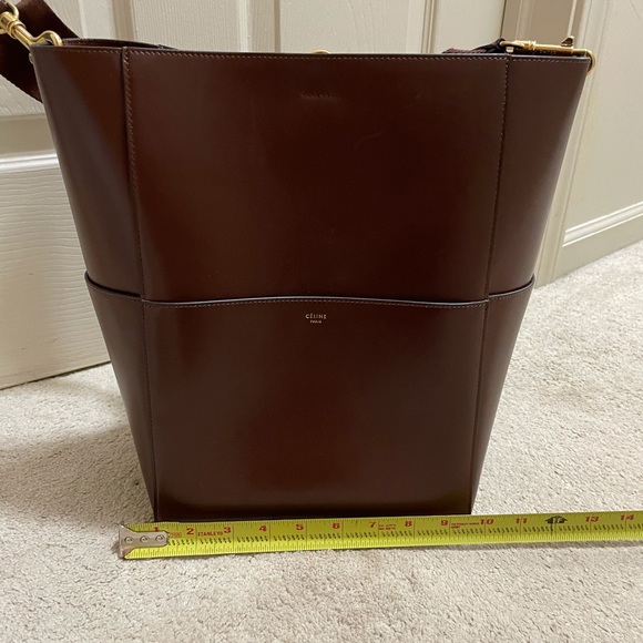 Celine Handbags - Celine Smooth Wine Leather Bucket Bag Never Worn